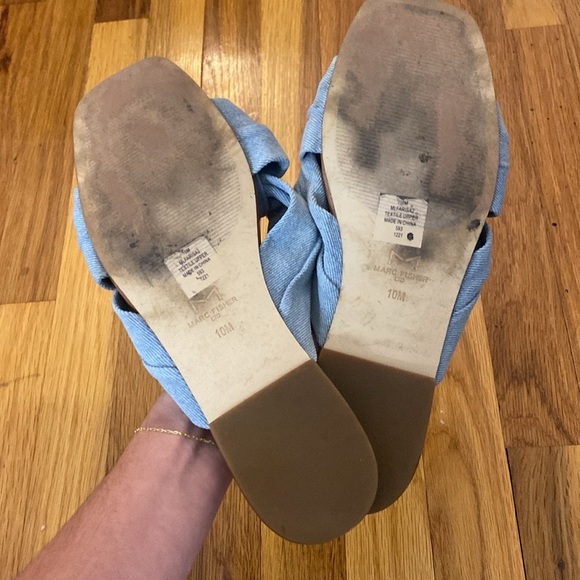 Marc Fisher Women’s Blue Slip On Sandals Size 10 - Picture 5 of 6